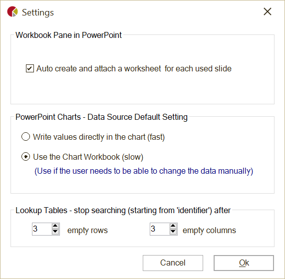 Presento report Settings Form